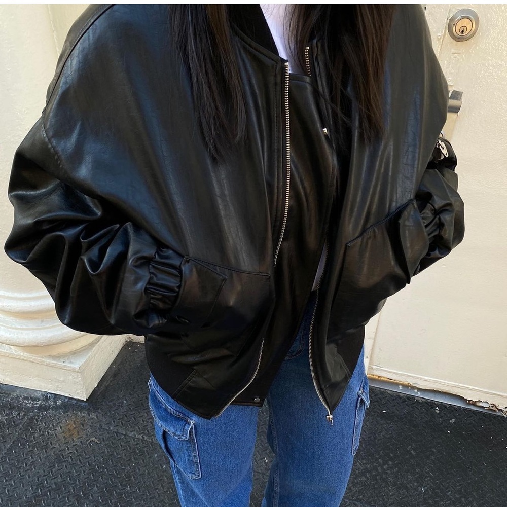 Frankie shop leather bomber jacket